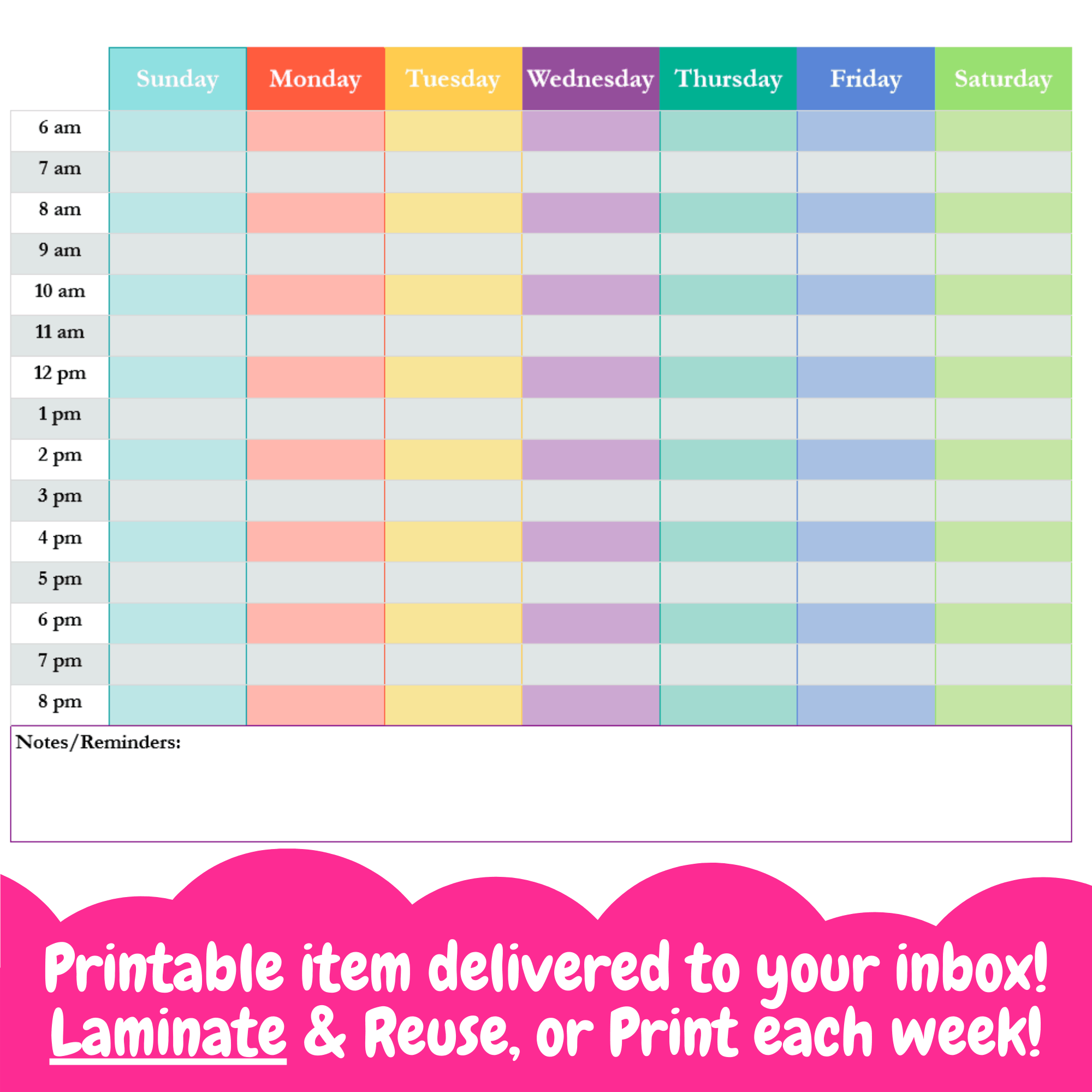 Weekly Family Schedule - Printable Parenting Tools