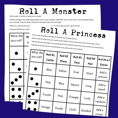 Roll A Monster Dice Game Free Printable